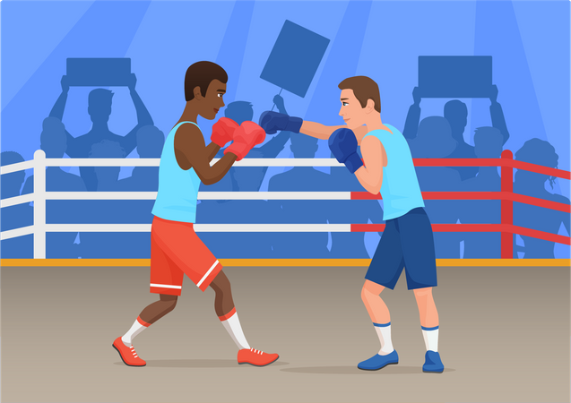 Competição de boxe  Ilustração