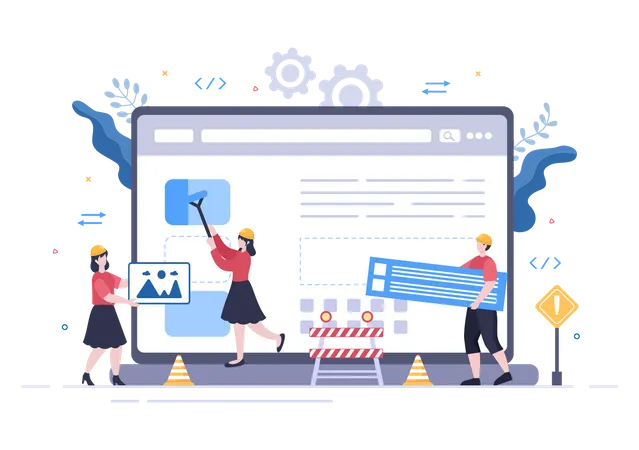 Computeringenieure aktualisieren Website  Illustration