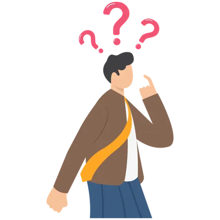 Confused businessman  Illustration