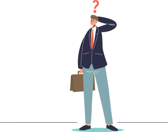 Confused Businessman  Illustration