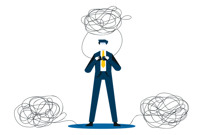 Confused businessman  Illustration