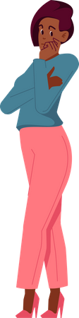 Confused Girl Thinking  イラスト