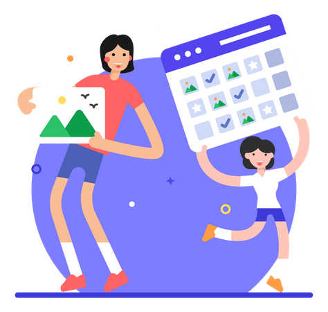 Calendrier du contenu  Illustration