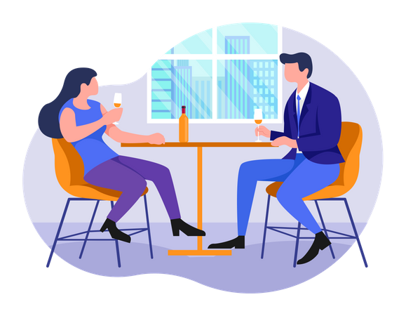Couple doing anniversary celebration  Illustration