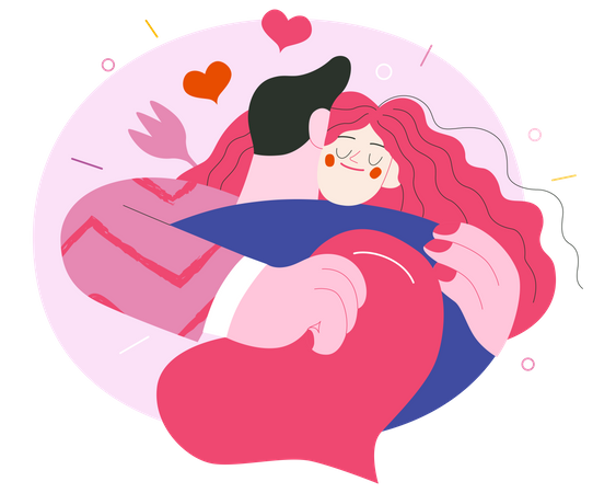 Couple hugging  Illustration