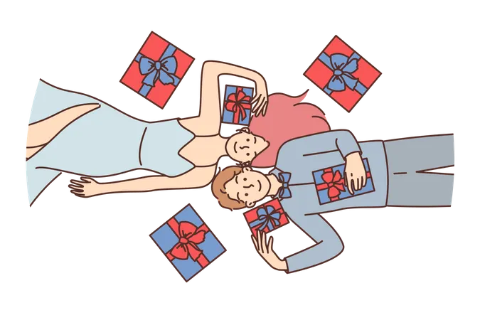 Couple spending time on valentines day  Illustration