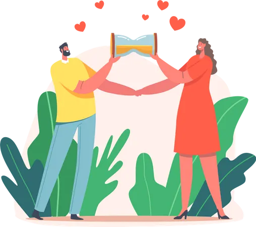 Couple spending time together  Illustration