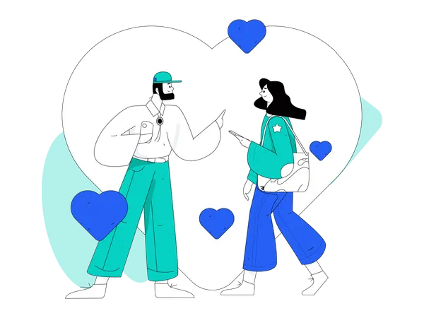 Couple together on valentine  Illustration