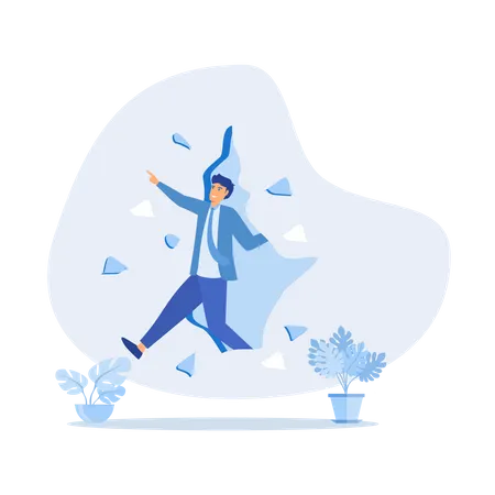 Courage and motivation to breakthrough the wall  イラスト