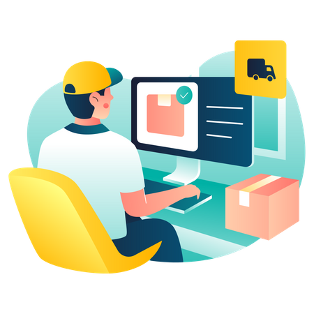 Courier Processing Deliver Your Package  Illustration