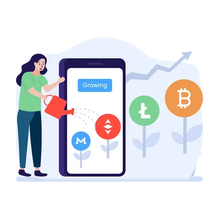 Crescentes investimentos em criptografia  Ilustração