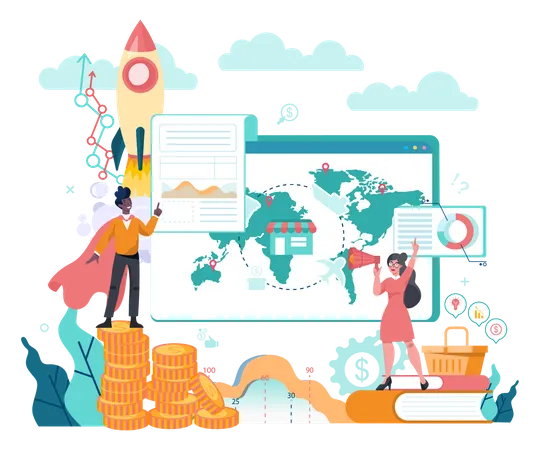 Crescimento de marketing  Ilustração