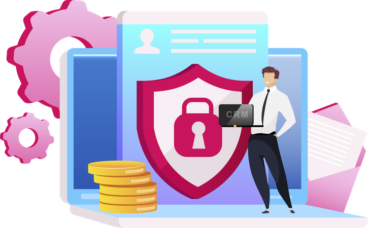 CRM Dashboard Security  Illustration