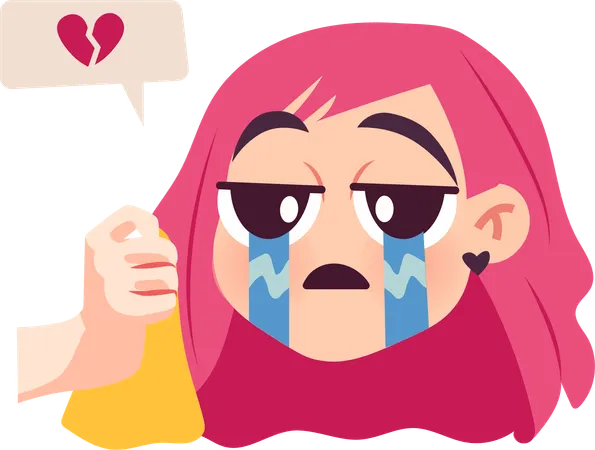 Crying girl  Illustration
