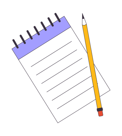 Cuaderno con lápiz  Ilustración