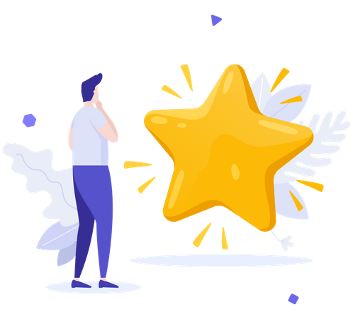 Customer Giving Star  Illustration
