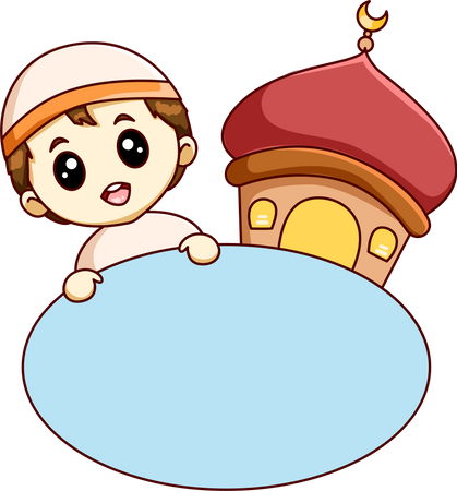 Cute Little Muslim Boy  イラスト