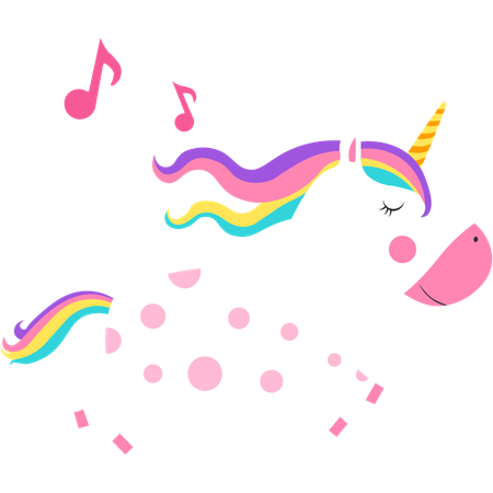 Cute unicorn running  Illustration