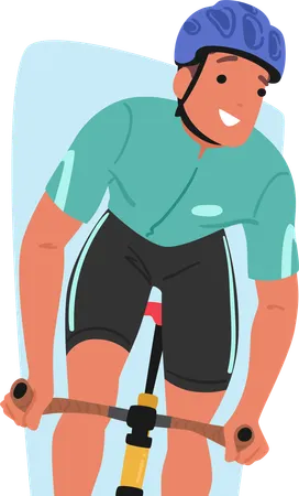 Cyclist Rides Bike  イラスト