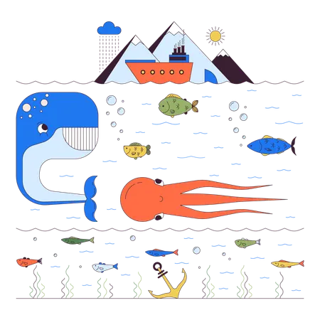 Deep sea life  Illustration