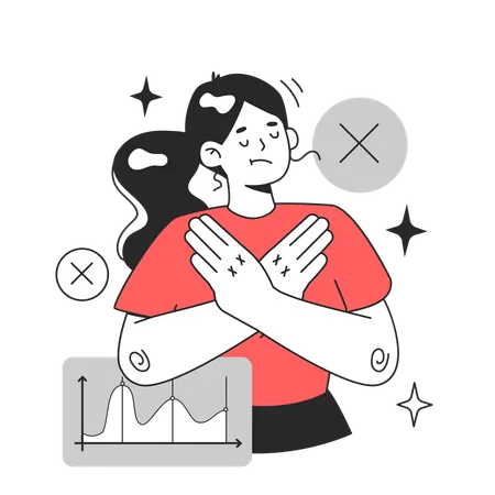 Déni de fille tout au long du cycle du marché des actions  Illustration