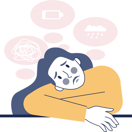 Depressed Woman  Illustration