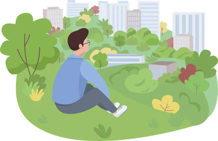 Descanse no parque  Ilustração