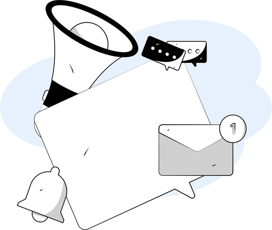 Digital promotion through emails  Illustration