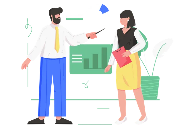 Discusión de negocios  Ilustración