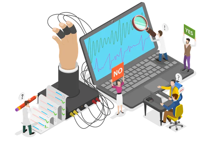 Detector de mentiras e dispositivo polígrafo  Ilustração