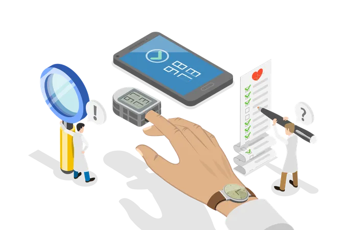 Dispositivo digital para medir a saturação de oxigênio  Ilustração