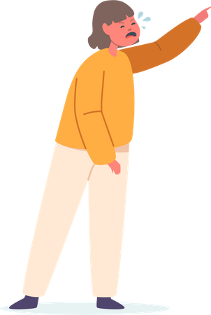 Distressed Child In Tears  Illustration