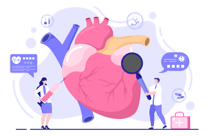 Doctor diagnosis heart disease  Illustration