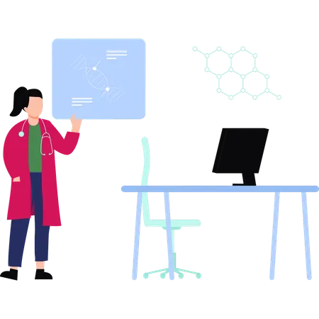 Doctor is doing a DNA test  Illustration
