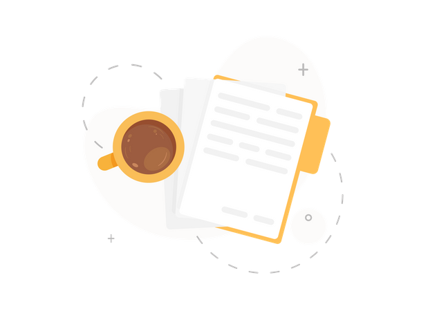 Documenter avec du café  Illustration