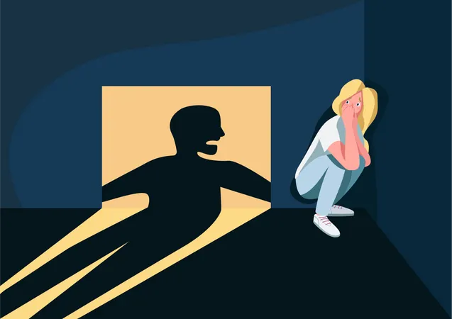Domestic violence victim  イラスト