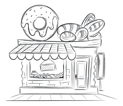 Donut Shop  Illustration