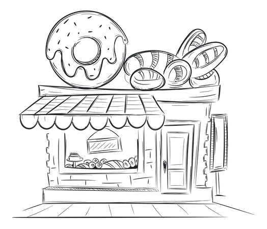 Donut Shop  Illustration