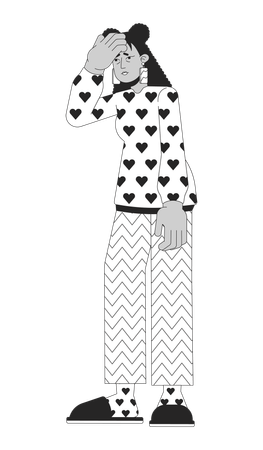 Dor de cabeça gripe  Ilustração