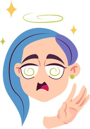 Drooling girl  Illustration