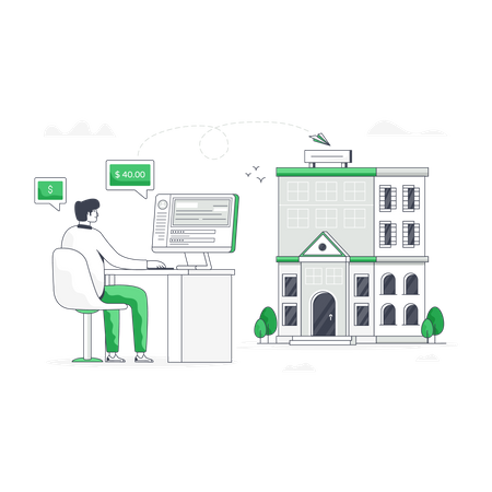 Paiement par chèque électronique  Illustration