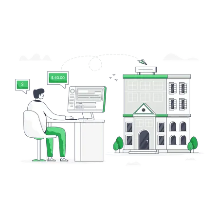 Paiement par chèque électronique  Illustration