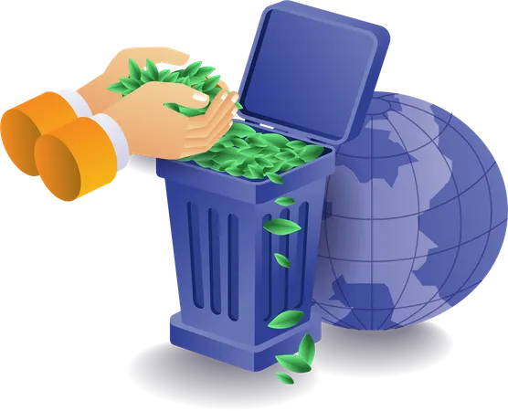 Eco green recycling organic waste  Illustration