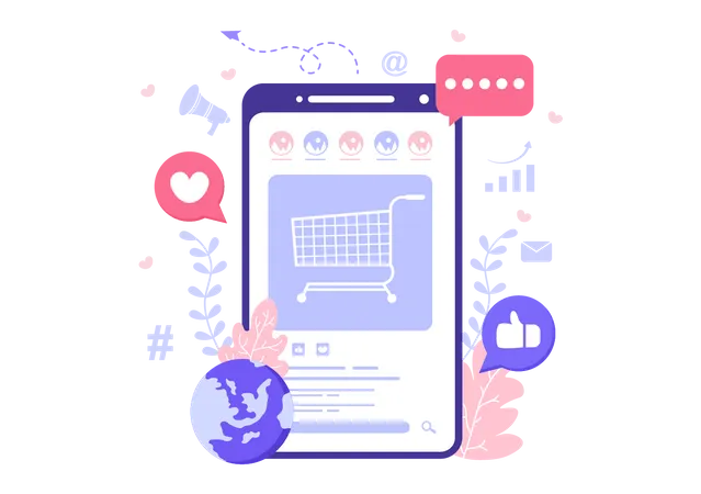 Ecommerce website marketing  Illustration