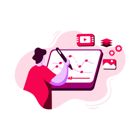 Edição de quadro-chave para editor de vídeo  Ilustração