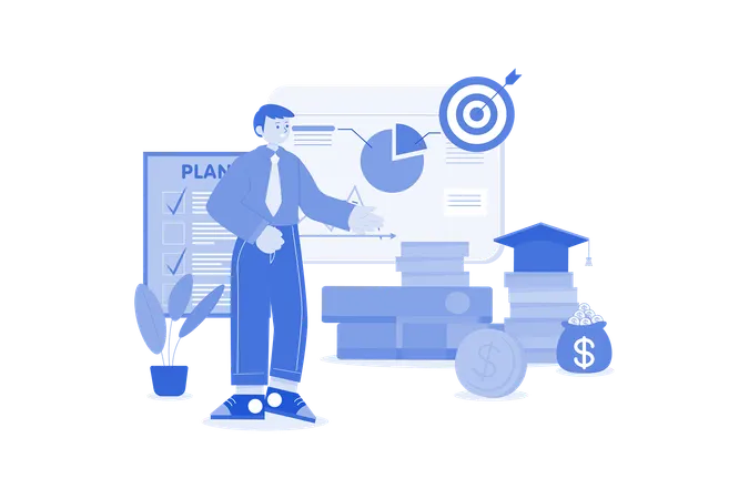 Educación de negocios  Ilustración