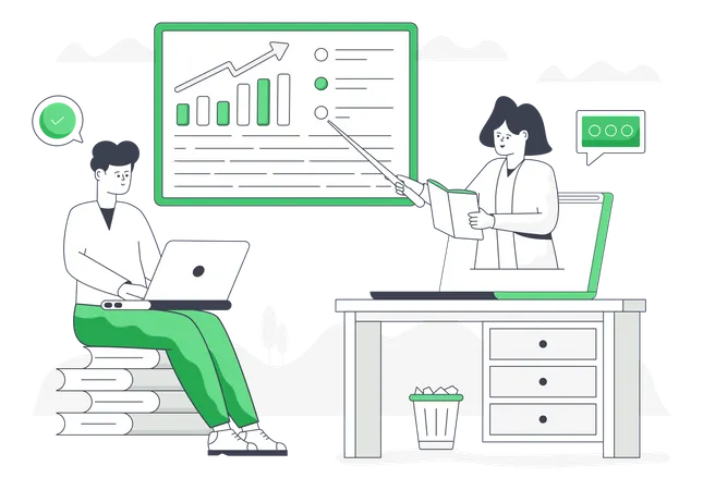 Educación de negocios  Ilustración