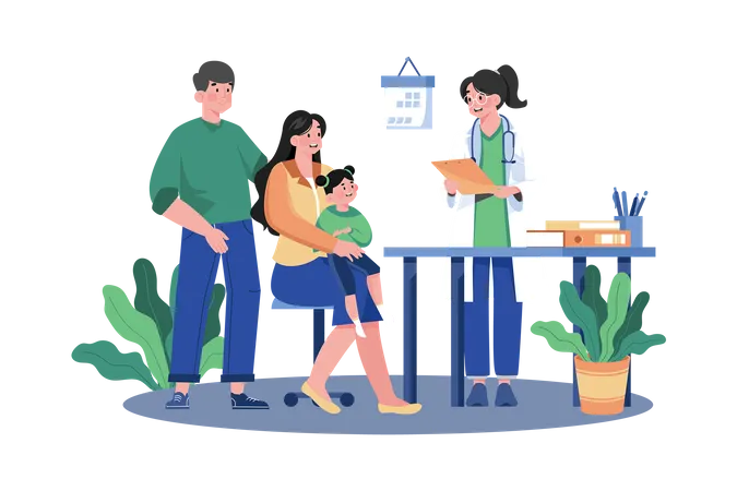Ein medizinischer Sozialarbeiter hilft Patienten  Illustration