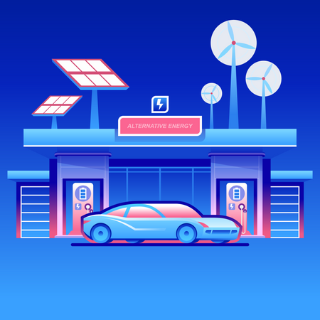Electric Vehicle  Illustration