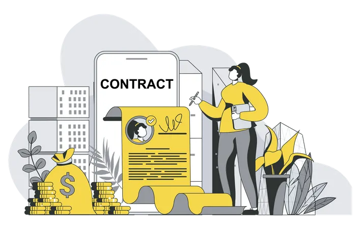 Electronic contract  일러스트레이션